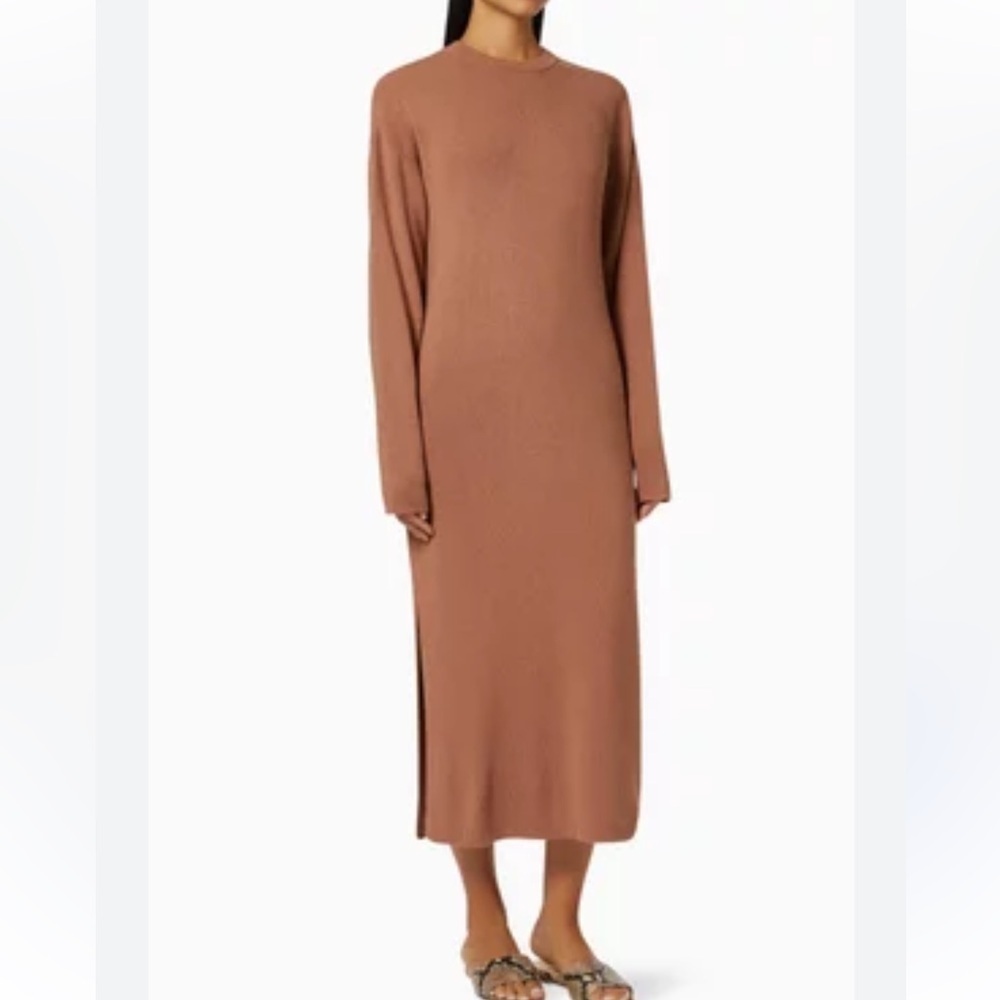 Anine Bing NWT Zoey Knit Dress Size XS Camel Modal Blend